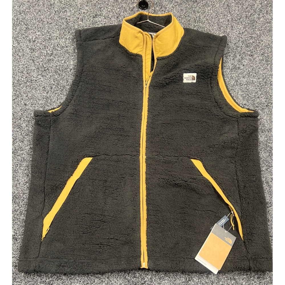 The North Face Vest XXL Black Campshire Sherpa Fleece British Khaki Gorpcore